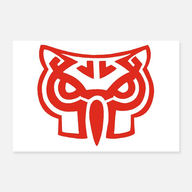 Roter Eulenkopf Poster 30x20 cm