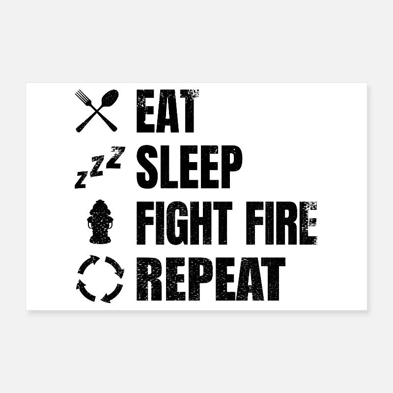 Fire brigade routine Poster 12" x 8" (30x20 cm)