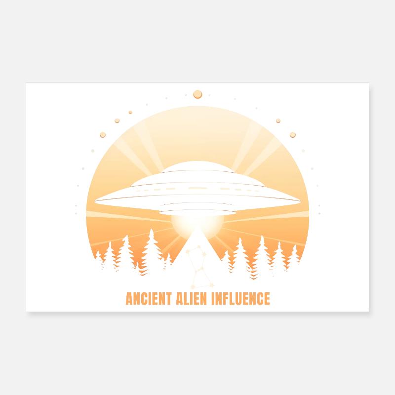 Ancient Alien Influence – UFO Orion Pyramid Poster 12" x 8" (30x20 cm)