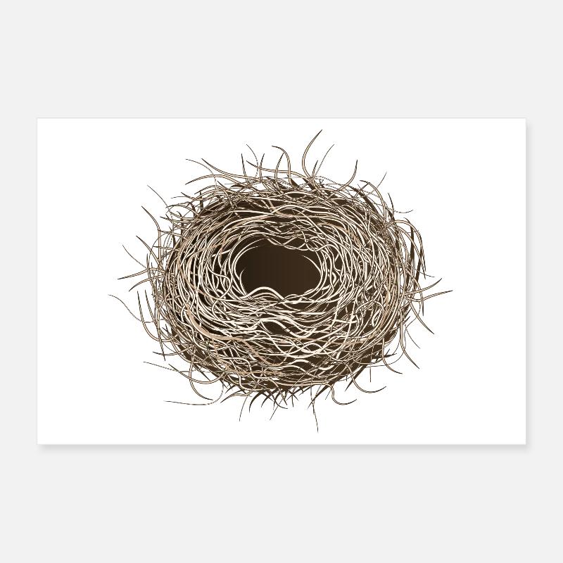 leeres Vogelnest oder Osternest zum Frühling Poster 30x20 cm