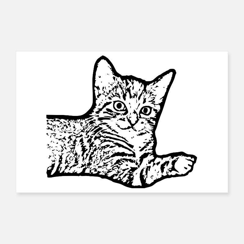 Chat Noir Chaton Chaton Poster 30 x 20 cm