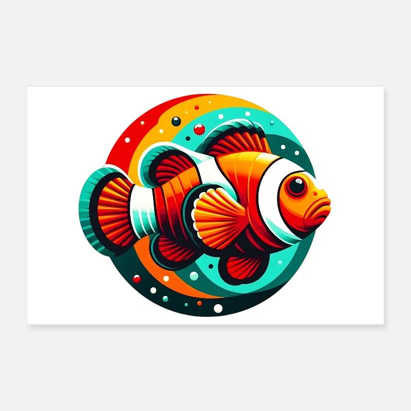 Poisson-clown Poster 30 x 20 cm