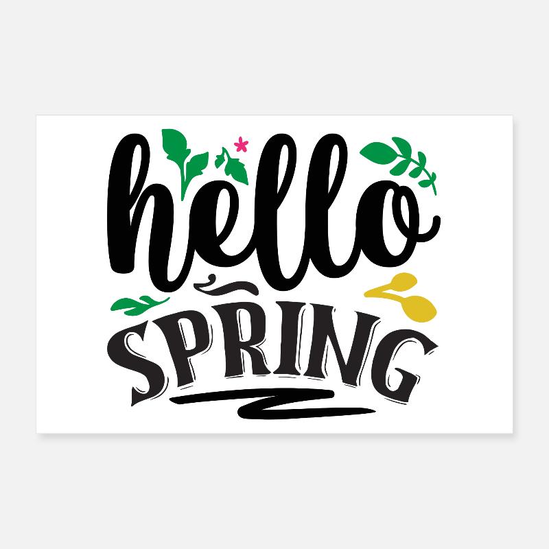 Hello Spring Poster 12" x 8" (30x20 cm)