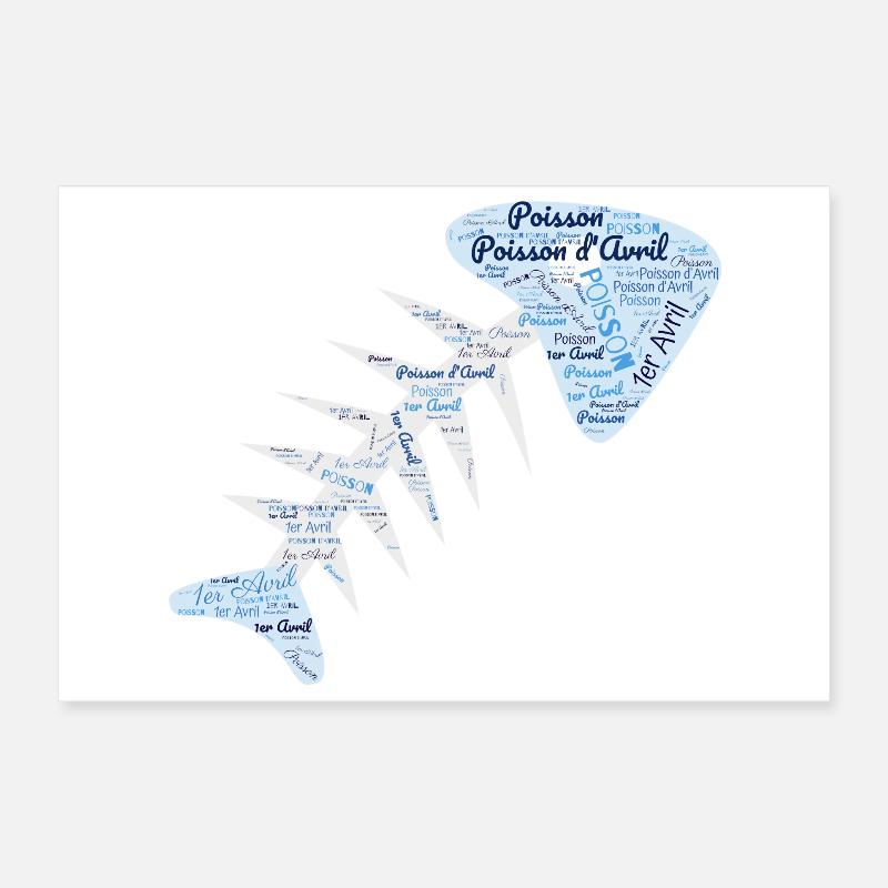 POISSON. POISSON D'AVRIL Poster 30 x 20 cm