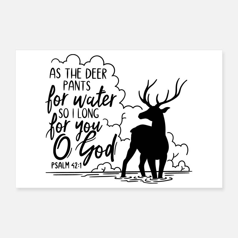 As the deer pants for water Poster 12" x 8" (30x20 cm)