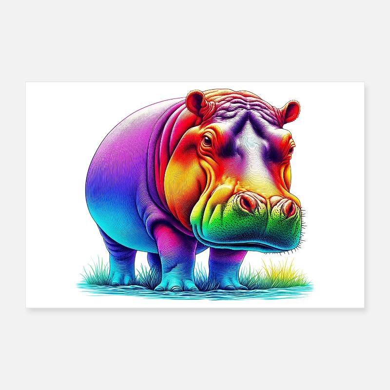 Nilpferd Poster 30x20 cm