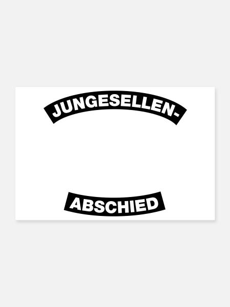 Junggesellenabschied Rahmen (JGA MC-Rocker-Design) - Poster 30x20 cm - Weiß - Vorne