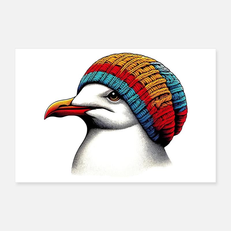 Seagull Poster 12" x 8" (30x20 cm)