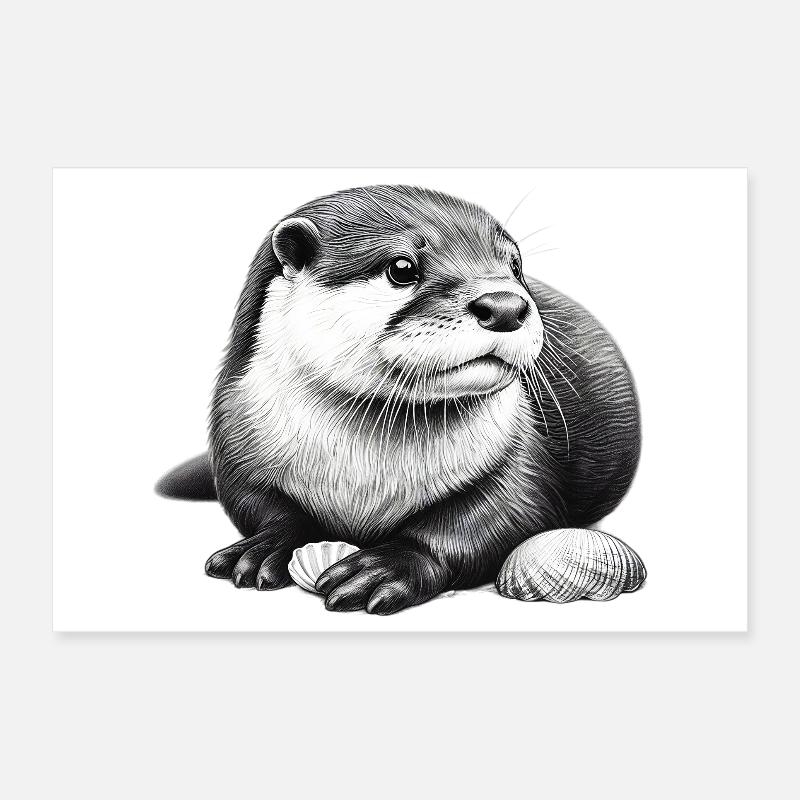 Otter Poster 12" x 8" (30x20 cm)