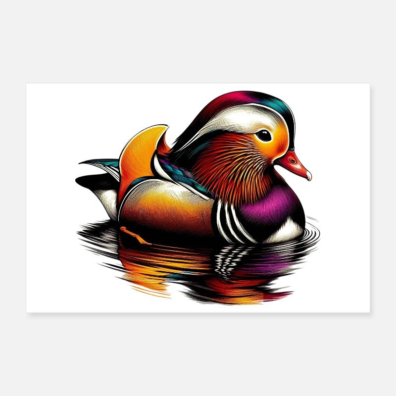 Mandarin duck Poster 12" x 8" (30x20 cm)