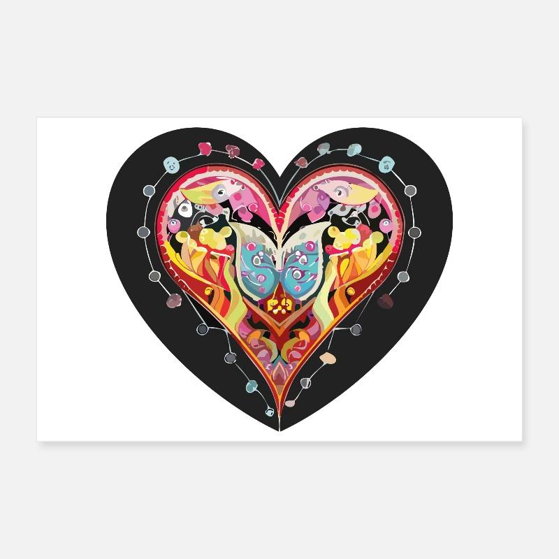 Herz_2 - Poster 12" x 8" (30x20 cm) - white