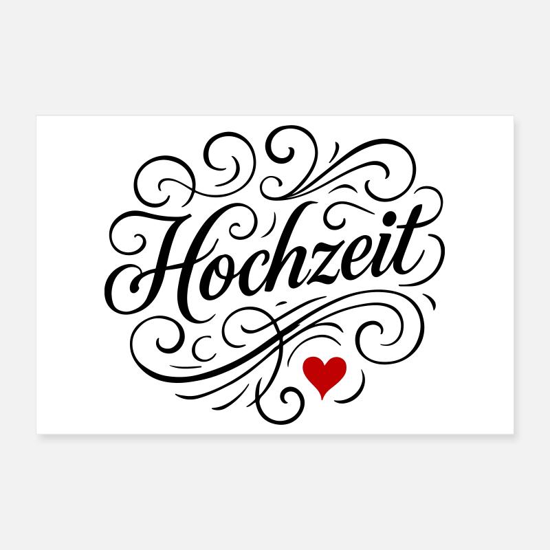 Wedding Heart Poster 12" x 8" (30x20 cm)