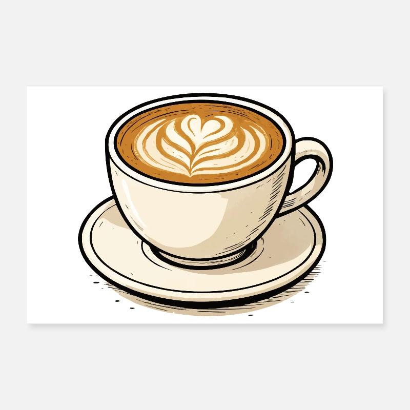 Kaffeeherz Latte Kunst Poster 30x20 cm