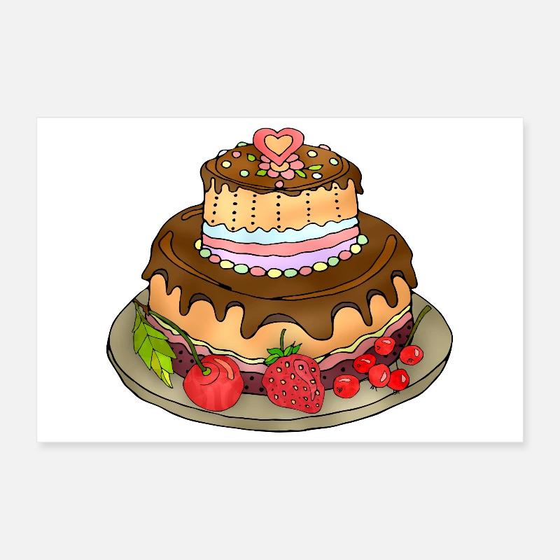 Gâteau Poster 30 x 20 cm