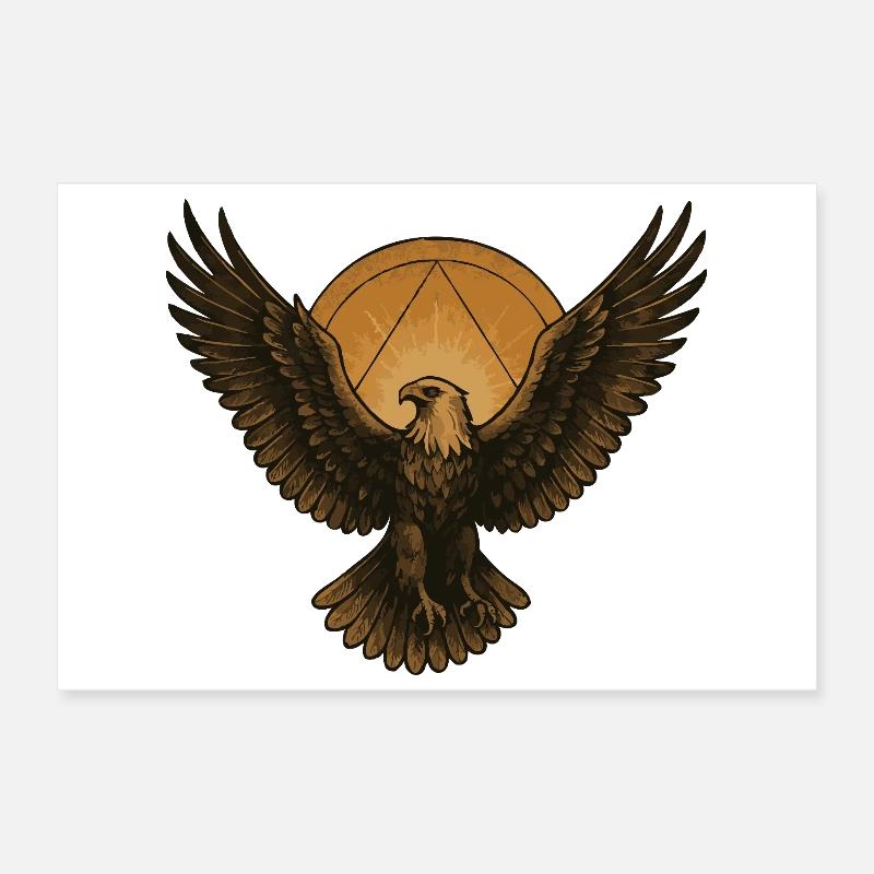 Aigle dans le cercle du soleil Poster 30 x 20 cm