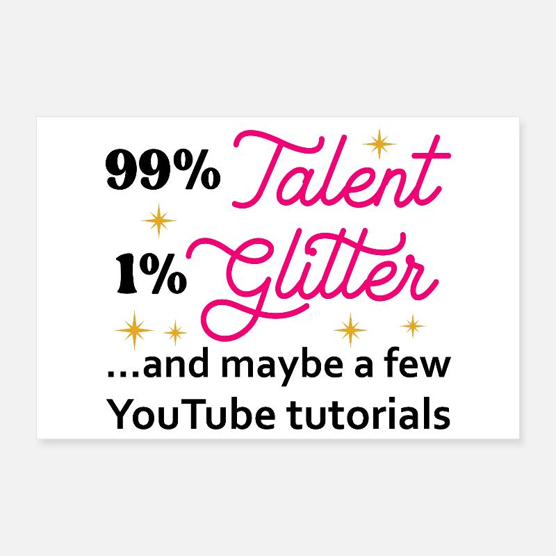 Talent Glitzer Sterne Skript Poster 30x20 cm