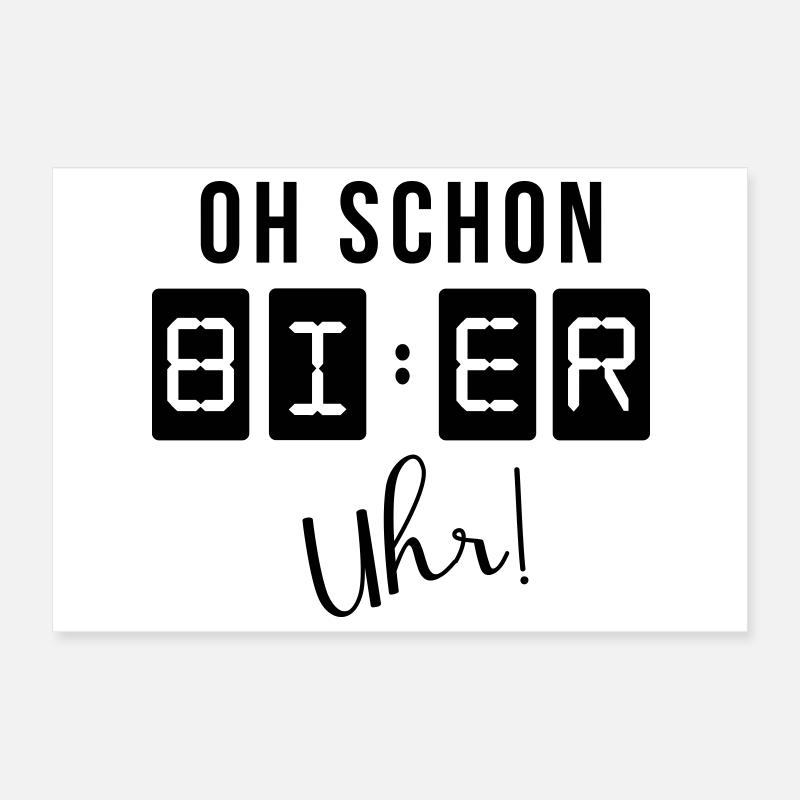 Oh Beautiful Beer Clock Poster 12" x 8" (30x20 cm)