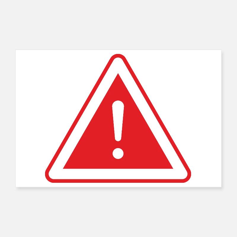 Attention! Beware Sign Poster 12" x 8" (30x20 cm)