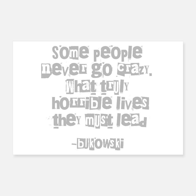 Typographie des citations grunge de Bukowski Poster 30 x 20 cm