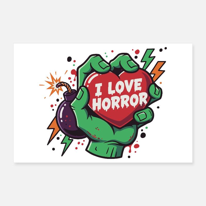 HorrorHeart dans la main de zombie Poster 30 x 20 cm
