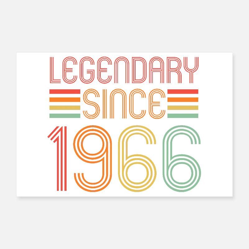 Legendary since 1966, Retro, Birthday Poster 12" x 8" (30x20 cm)