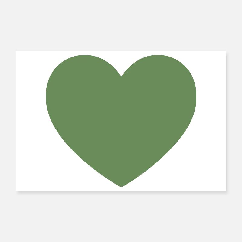 Cadeau de la Saint-Valentin vert cœur vert Poster 30 x 20 cm
