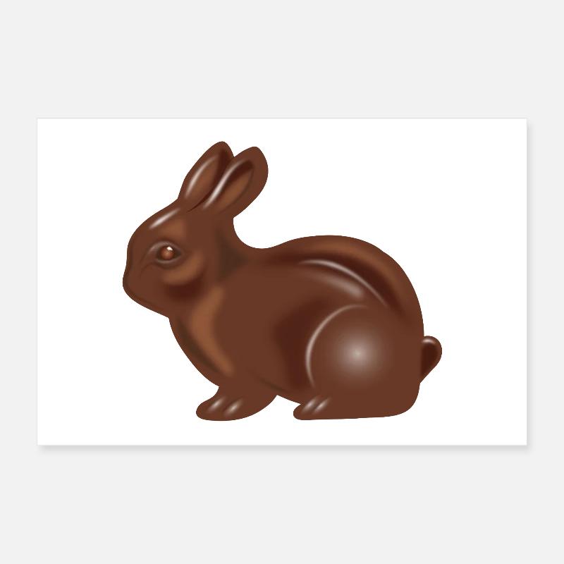 Motif classique du lapin de Pâques en chocolat Poster 30 x 20 cm