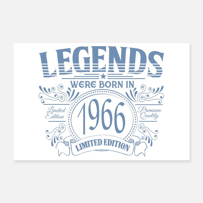 60e anniversaire Legends Qualification Premium Vintage 1966 Poster 30 x 20 cm