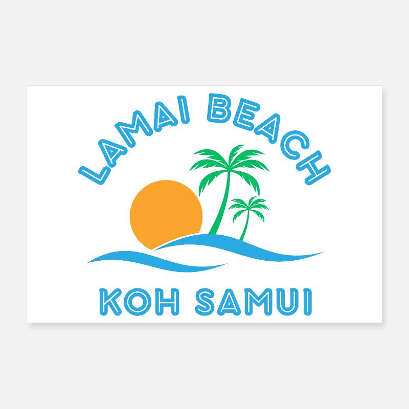 Coucher de soleil de la plage de Lamai Koh Samui Poster 30 x 20 cm