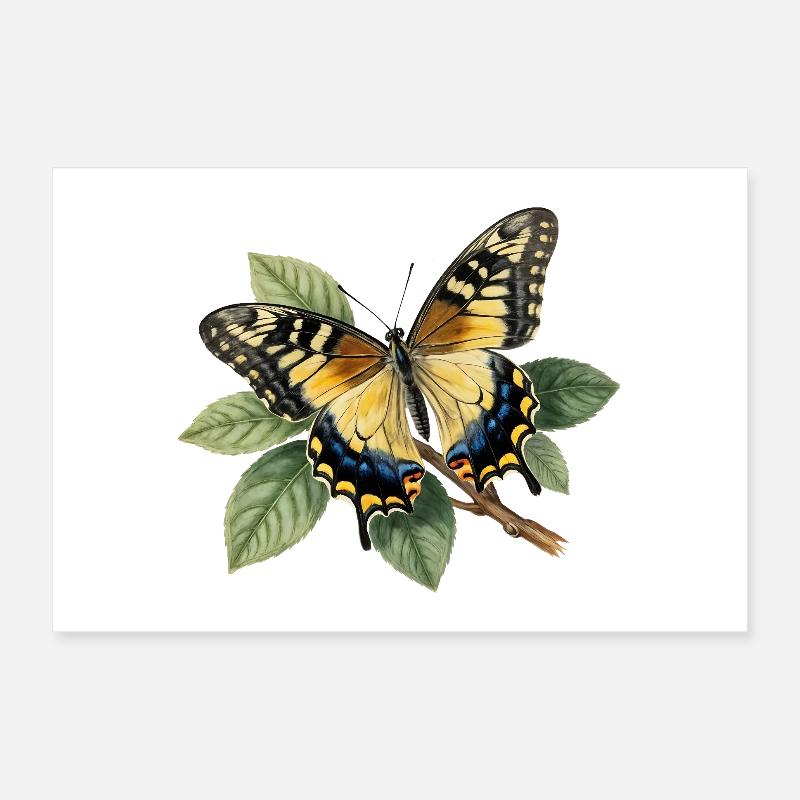 Schwalbenschwanz oder Große Haarsträhne, Papilio machaon Poster 30x20 cm