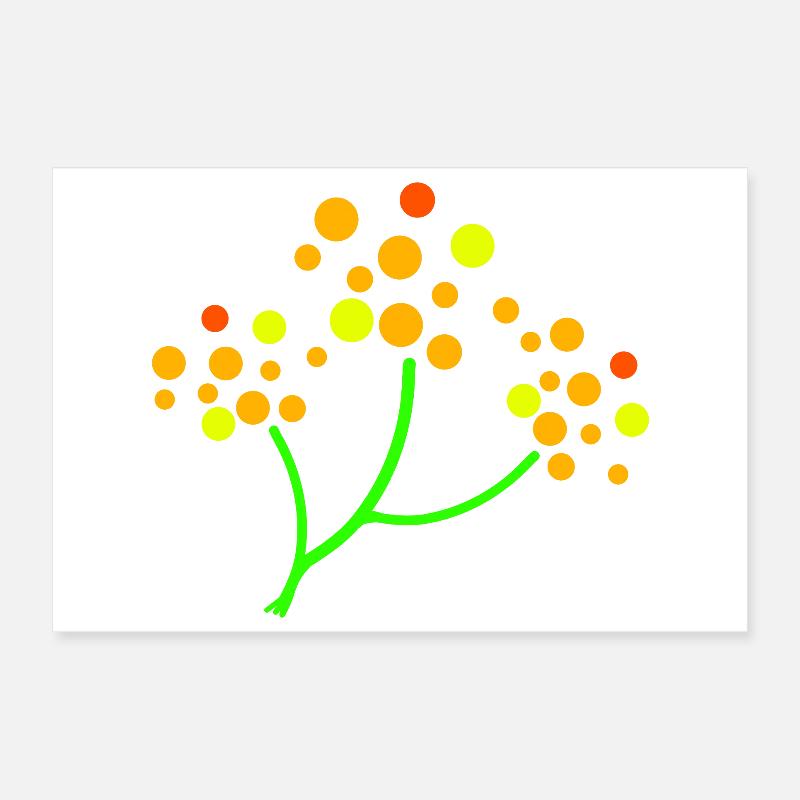 Neongepunkteter Baum Explosion Poster 30x20 cm