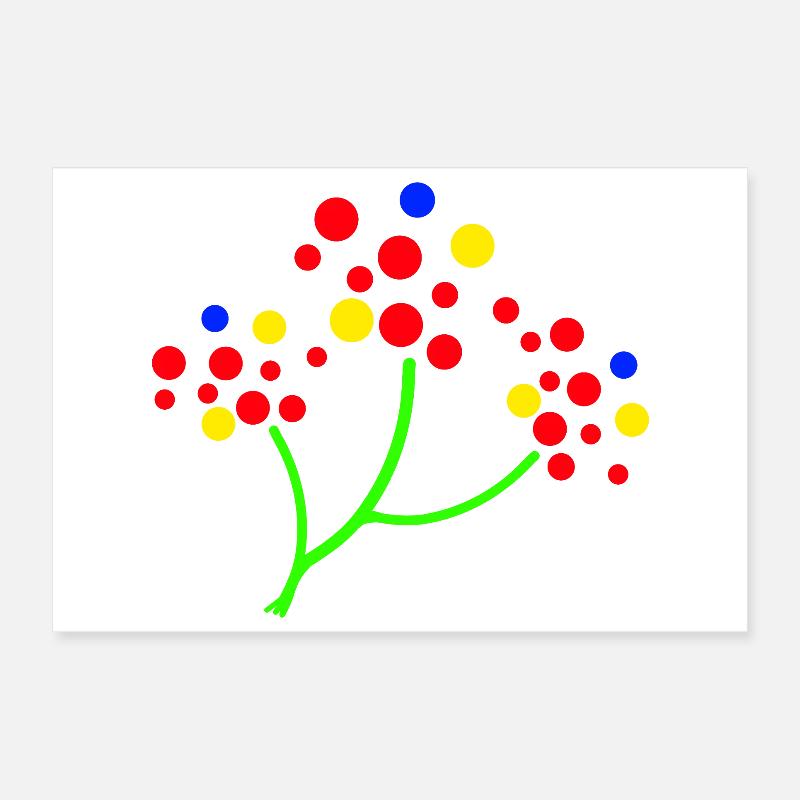Neon-Punktbaum-Explosion Poster 30x20 cm