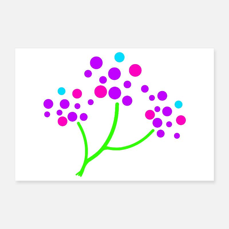 Branche Fleurs de Néon Poster 30 x 20 cm