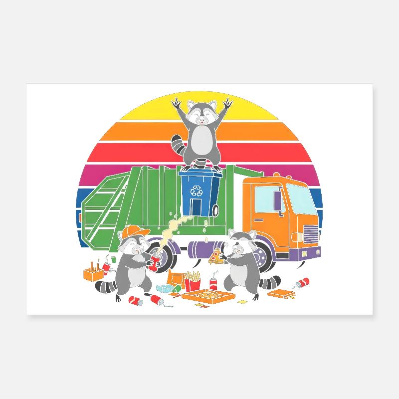 Recycling robbers in the rainbow Poster 12" x 8" (30x20 cm)