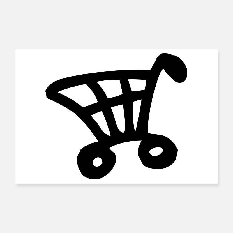 One Color Shopping Cart Design Poster 12" x 8" (30x20 cm)
