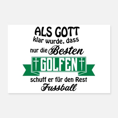 Come Dio Golf calcio Poster 30x20 cm