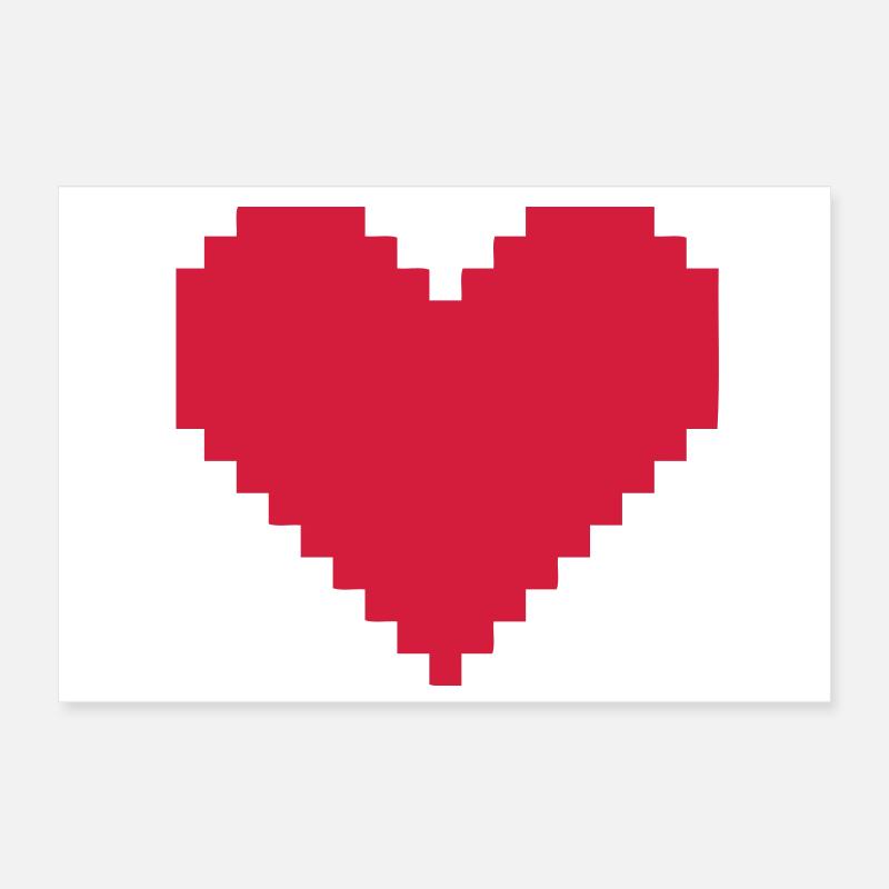 coeur pixel Poster 30 x 20 cm