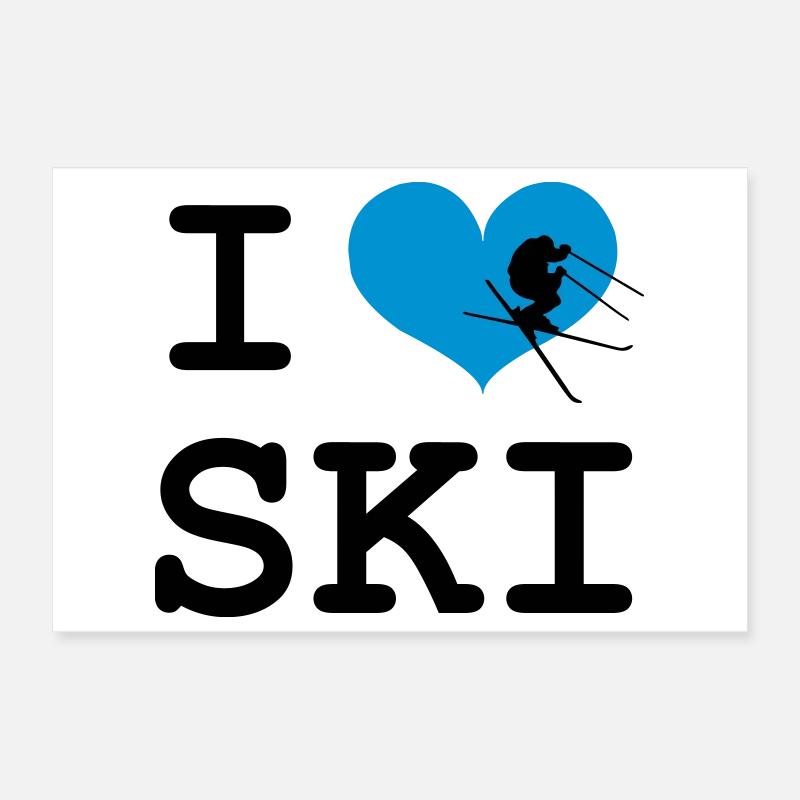 I Love Ski Poster 30x20 cm