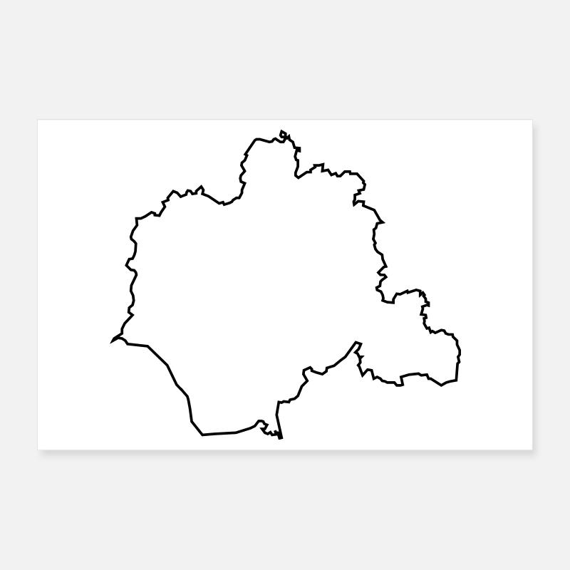 Kontur des Kreises Lippe Poster 30x20 cm