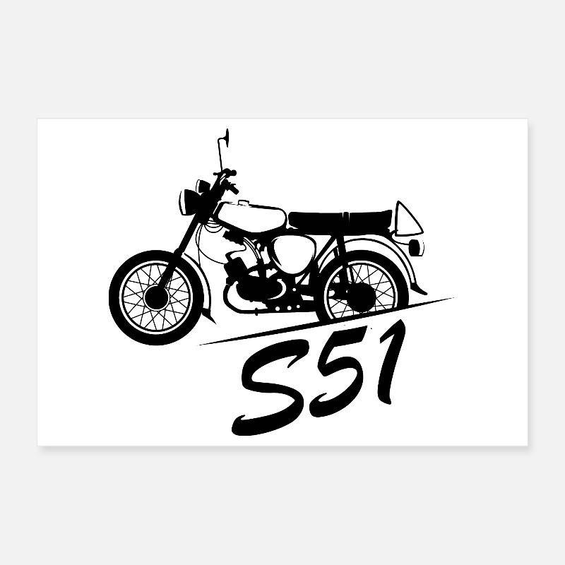 simson s51 legend cyclomoteur DDR nostalgie logo icône Poster 30 x 20 cm