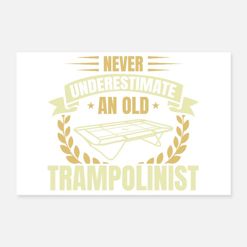 Trampolin Großvater Poster 30x20 cm