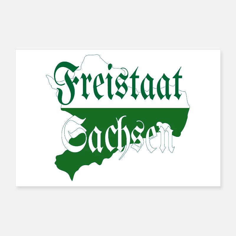 État libre de Saxe vert blanc Poster 30 x 20 cm