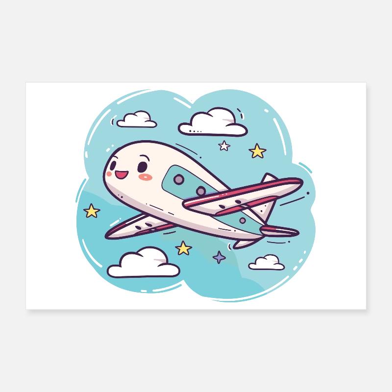 Airplane Comic Look Poster 12" x 8" (30x20 cm)
