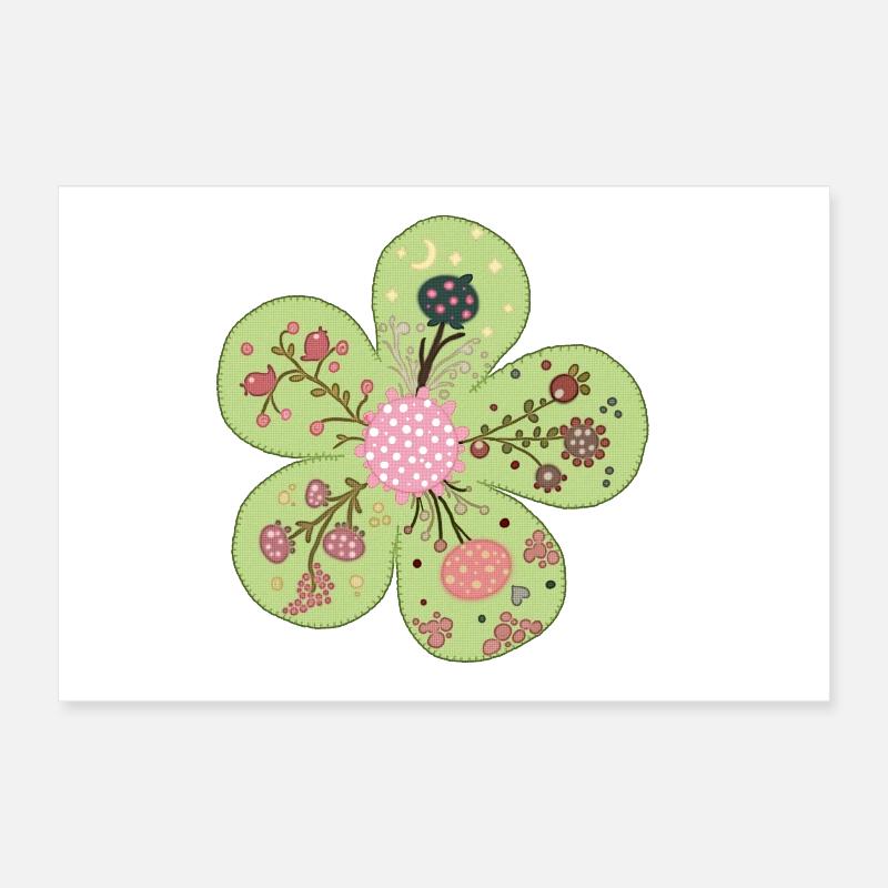 Patchworkfrühlingsblume Poster 30x20 cm
