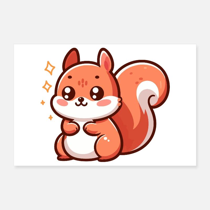 Mignon petit écureuil Poster 30 x 20 cm