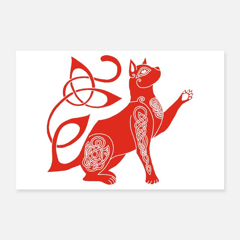 Chat rouge celte Poster 30 x 20 cm
