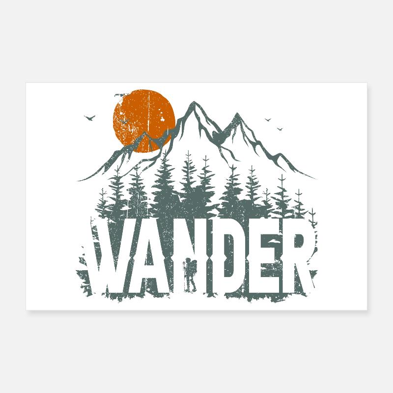 Mountain Wilderness Explorer Design Poster 12" x 8" (30x20 cm)