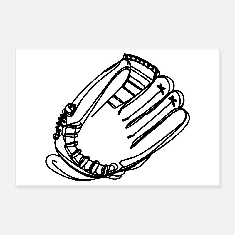 Dessin de gant de baseball Poster 30 x 20 cm