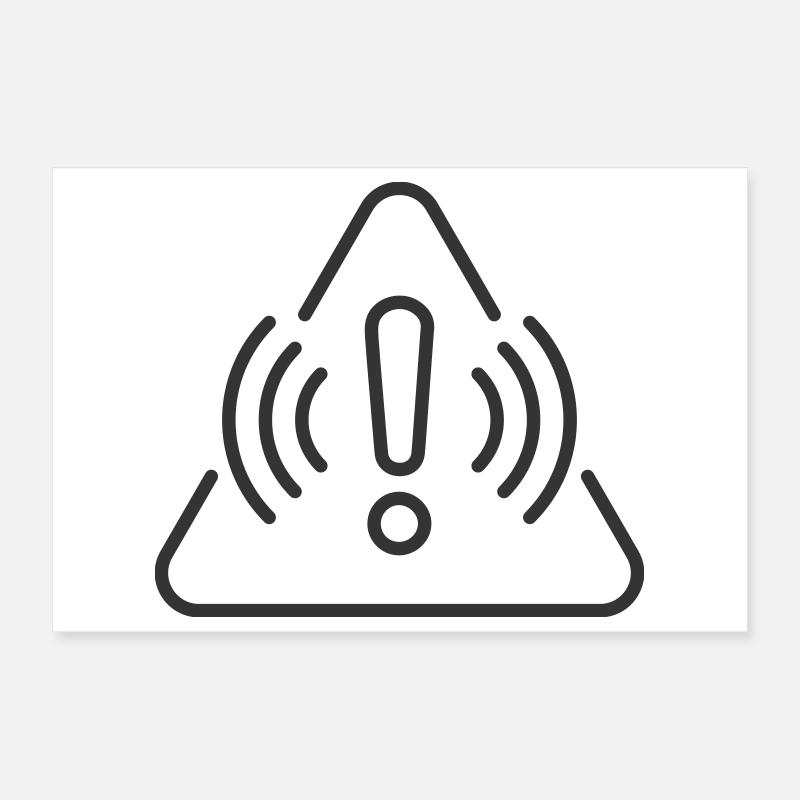 Warning Alert Icon – Triangle With Exclamation Mar Poster 12" x 8" (30x20 cm)