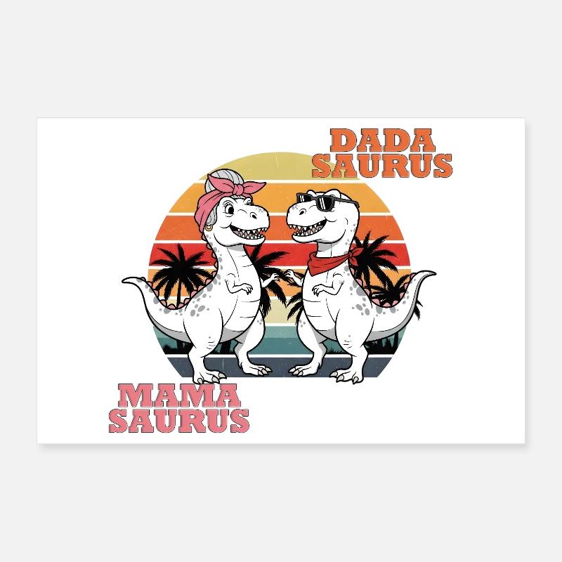 Mama & Dada Saurus – Das Dino Fun Duo! Poster 30x20 cm